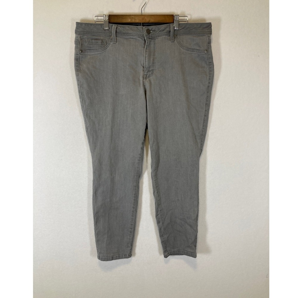 Casual Roz & Ali Women 16 Grey Ankle Length‎ Stretch Skinny Jeans RN63264